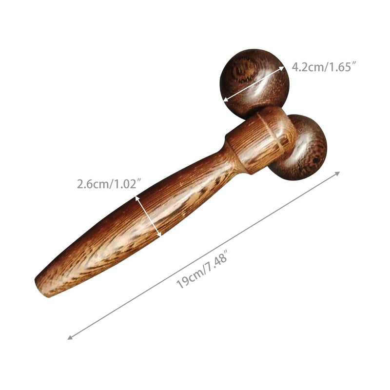 Wood Massage Roller Wooden Manual Body Back Massage Ball Stick Stick Muscle Trigger Point Tool (19cm) 19cm - BeesActive Australia