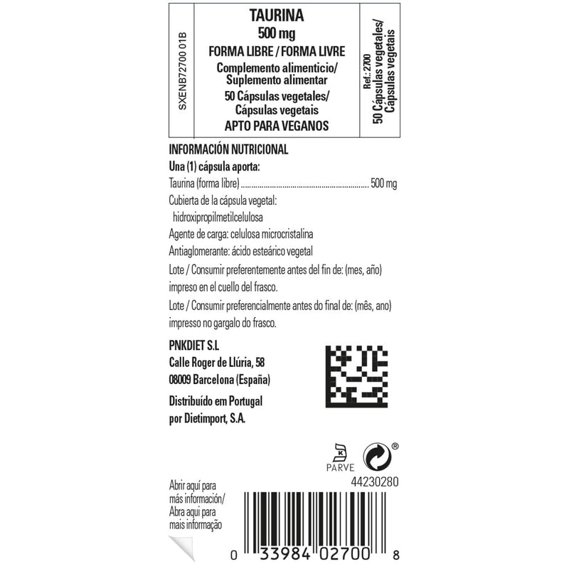Solgar Taurine 500 mg Vegetable Capsules - Pack of 50 - Free from Sugar, Salt and Starch - Essential Amino Acid - Vegan and Gluten Free, Gold - BeesActive Australia