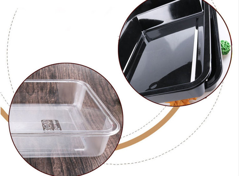 OMEM Reptile Food Bowl Large Water Dish,Large Water Dish, Bowl Turtles L=35.4*5.3*26.3 black - BeesActive Australia