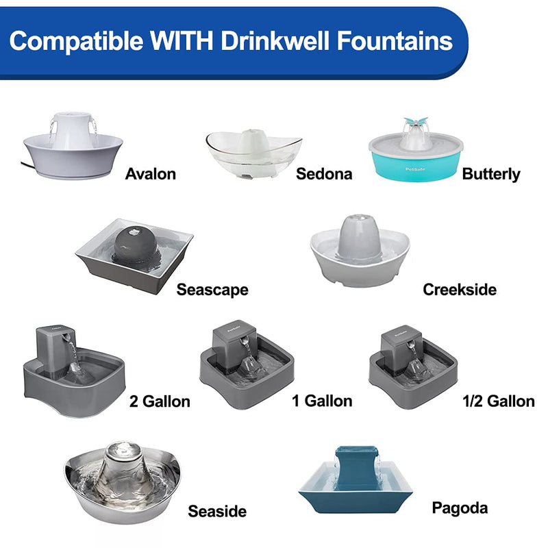 MyfatBOSS Carbon Filters and Foam Pre-Filter Replacement Compatible with Petsafe Drinkwell Avalon, Pagoda, Seascape, Sedona Water Bowl Water Fountain Prefilters, Pet Water Fountain Filters,12+6 Packs - BeesActive Australia