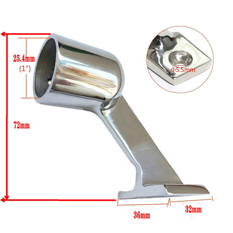 [AUSTRALIA] - Marine Boat Yacht Heavy Dudy 316 Stainless Steel High Leg Hand Rail 60 Degree End Stanchion for Pipe -2 Pack 7/8" 
