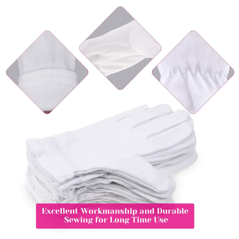 100% Cotton Gloves for Dry Hands Eczema, Selizo 10 Pairs White Cotton Gloves for Women Dry Hands Moisturizing Cosmetic Sensitive Irritated Skin Spa - BeesActive Australia