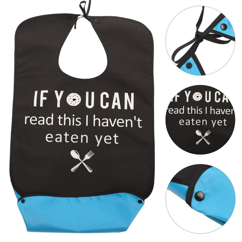 DOITOOL Household Dinner Bib Adult The Eldly Bib Wear-resistant Elderly Bib Adult Washable Dining Bibs Adult Accessory Black-1 - BeesActive Australia