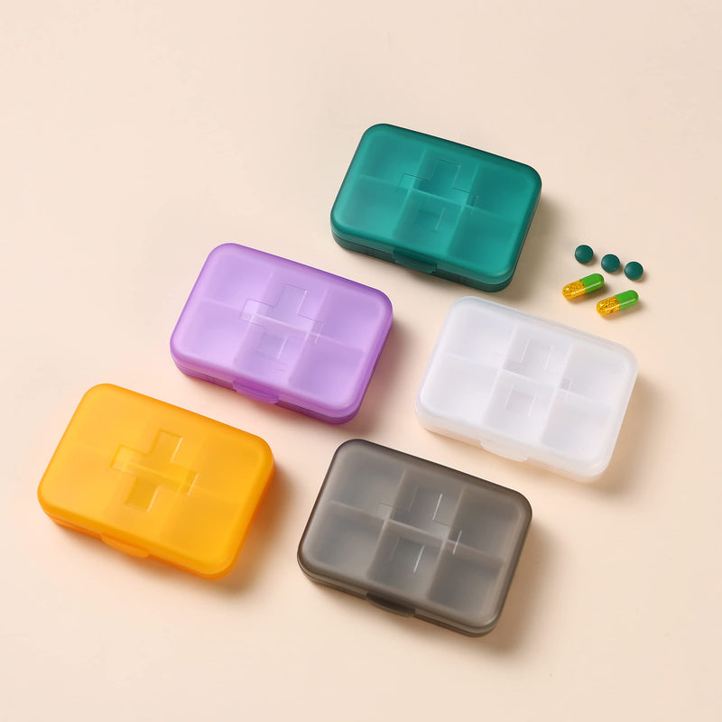 Pill Box Weekly, Portable Pill Organiser 6 Compartment, Daily Pill Box Organiser 6 Day，Holds Medication, Health Products or Small Accessories，Organiser Box Fit Easily Into a Pocket or Bag (Purple) Purple - BeesActive Australia