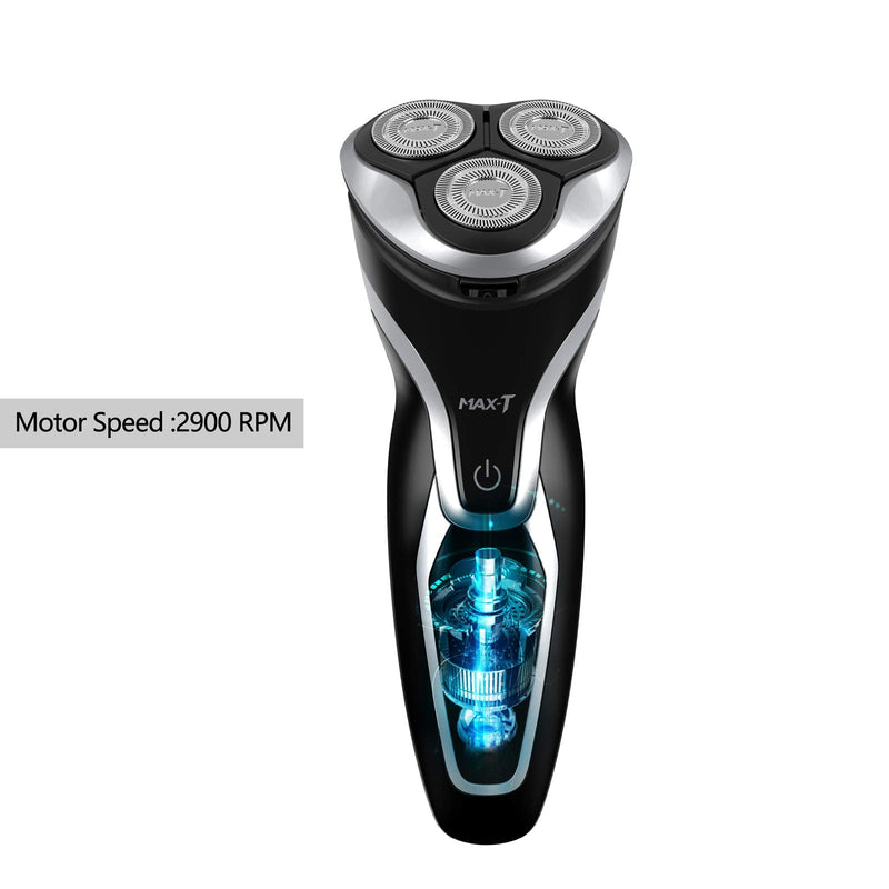 Electric Shaver for Men by MAX-T Series 3D ProSkin Rechargeable Wet Dry Electric Razor, Washable, Skin Protection, Cordless, Black - BeesActive Australia