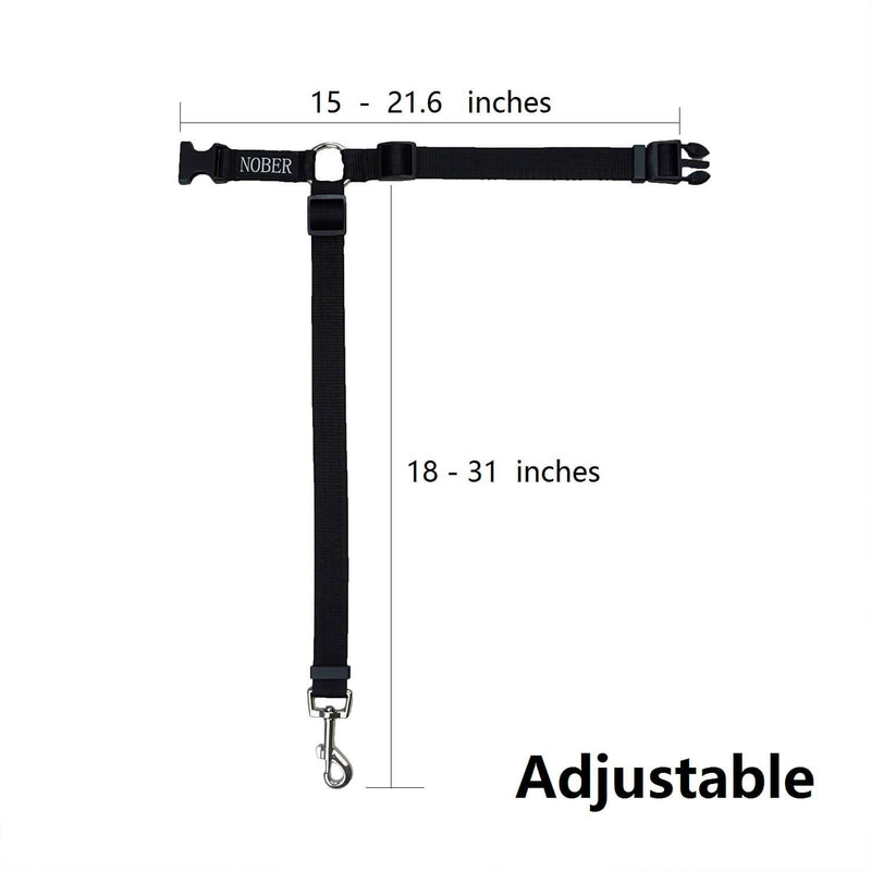 NOBER Pet Dog Cat Seat Belts, Car Headrest Restraint Adjustable Safety Leads 1 Pack Black - BeesActive Australia