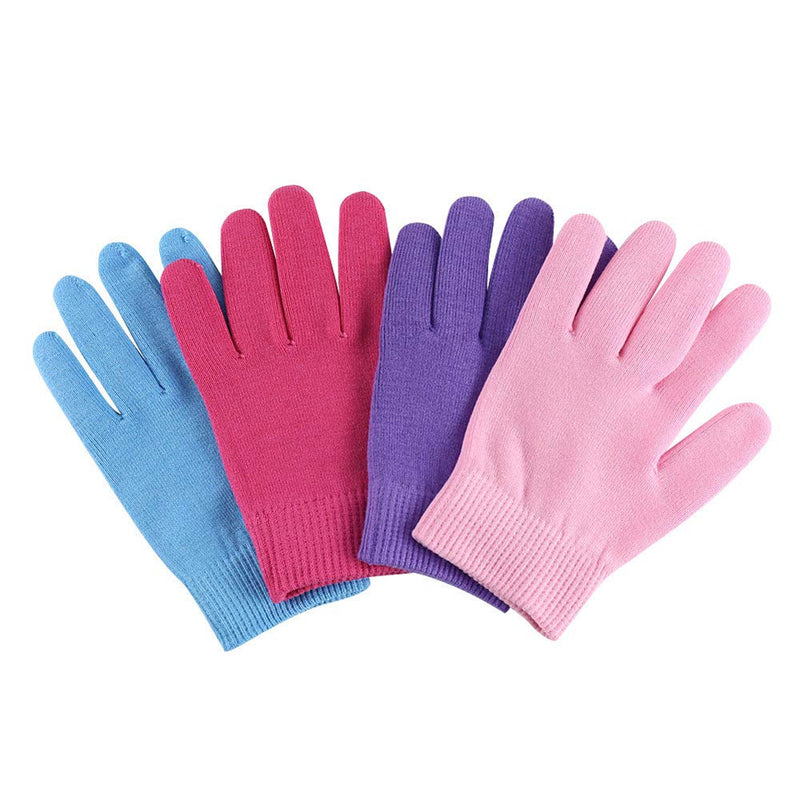 2Pairs Women Men Moisturizing Gel Gloves for Soften Cracked Skin Soft Cotton Spa Moisturizing Gloves Hand Mask Care Treatment (Pink) Pink - BeesActive Australia