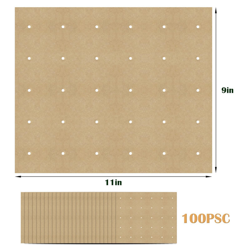 100 PCS Unbleached Parchment Paper, Perforated Square Liners for Cuisinart, Breville, Black and Decker Air Fryer, Toaster Ovens, 11 x 9 inch C - BeesActive Australia