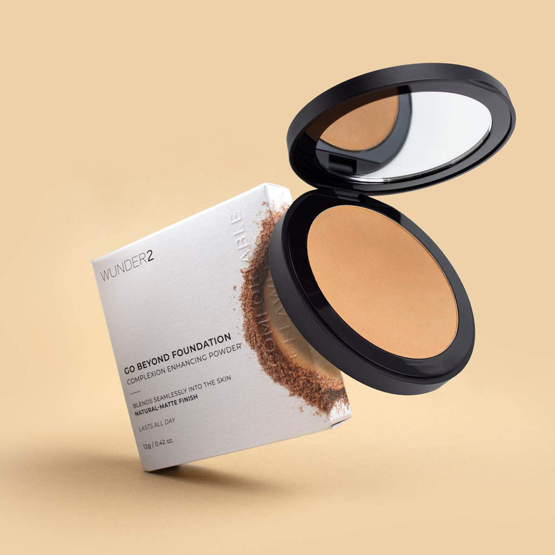 Wunder2 GO BEYOND FOUNDATION Makeup Pressed Powder Natural Cream Finish, Deep, 1 Count - BeesActive Australia
