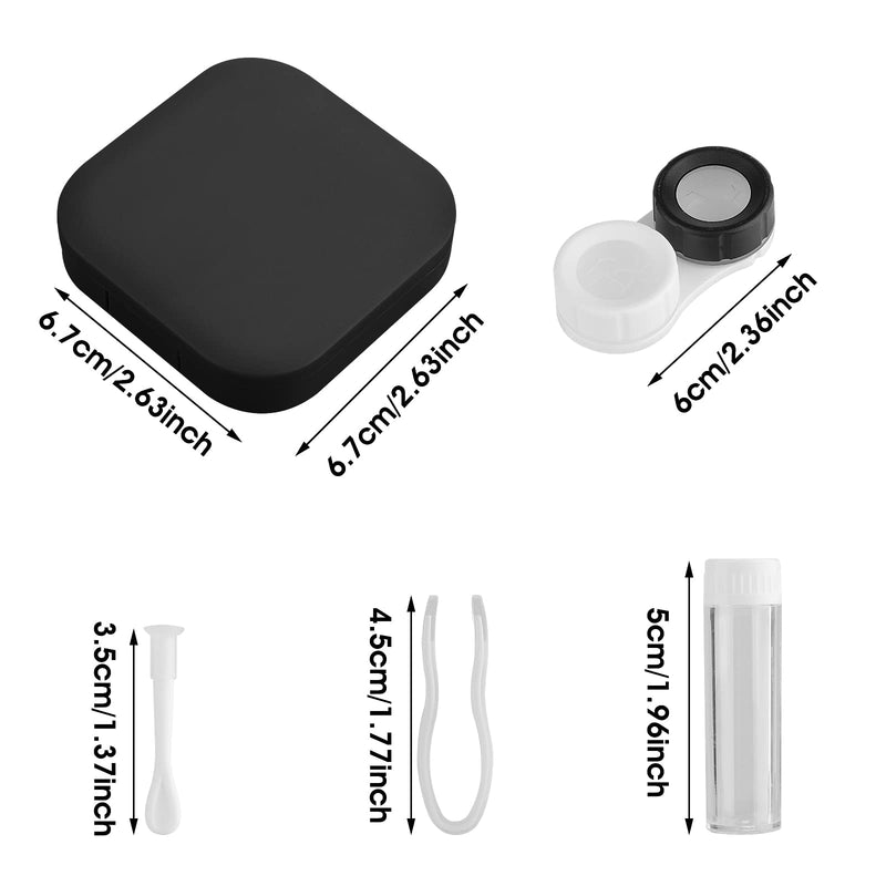 Sibba Contact Lens Cases with Mirror, Contact Lens Holder Mini Box Container, Portable Contact Lens Soaking Case with L and R Caps for Travel Black - BeesActive Australia