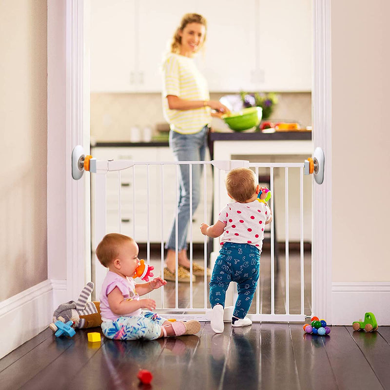 4 Pack Baby Gate Wall Protector, Protect Walls & Doorways for Pet & Dog Gates, Pressure Mounted on Stair Gate, No Screw Need (White) White - BeesActive Australia