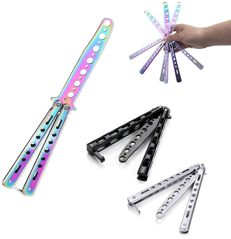 KALOPEZY 4 Pcs Practice Butterfly Trainer, Unsharpened Butterfly Trainer Comb Stainless Steel - BeesActive Australia