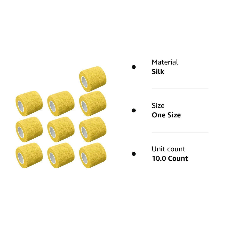 Mintice™ 10 X Self Adhesive Cohesive Wrap Bandages Strong Elastic First Aid Tape Skin Color for Wrist Ankle Sport 4.5mx5cm Yellow - BeesActive Australia