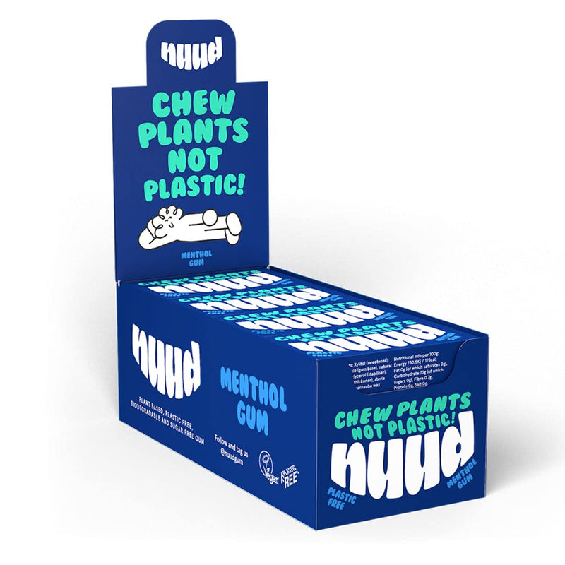 Nuud Menthol Gum | Plant Based, Biodegradable & Plastic Free Chewing ...