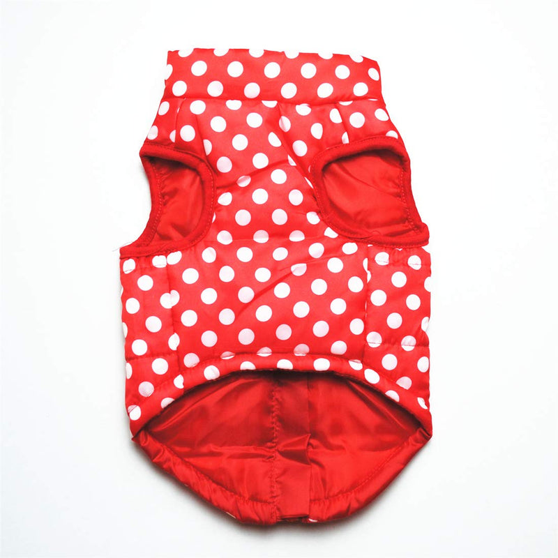 Pet Coat, Dog Winter Warm Coat with Zipper Leash Hook Cold Weather Jacket for Puppy Small Dog XS--Back Length:21cm Red - BeesActive Australia