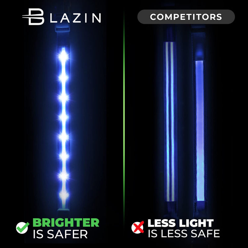 Blazin LED Light Up Dog Collar - 1,000 Feet of Visibility - Brightest for Night Safety - USB Rechargeable with Water Resistant Glowing Dog Collar Light Medium (Pack of 1) Pink - BeesActive Australia