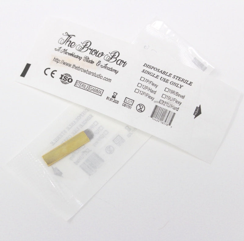 21 U Pin Sterile Hard Microblading Needles (25) Health Department Compliant with Lot Number, Expiration Date and Certificate of Sterilization Included in Each Package 25 - BeesActive Australia