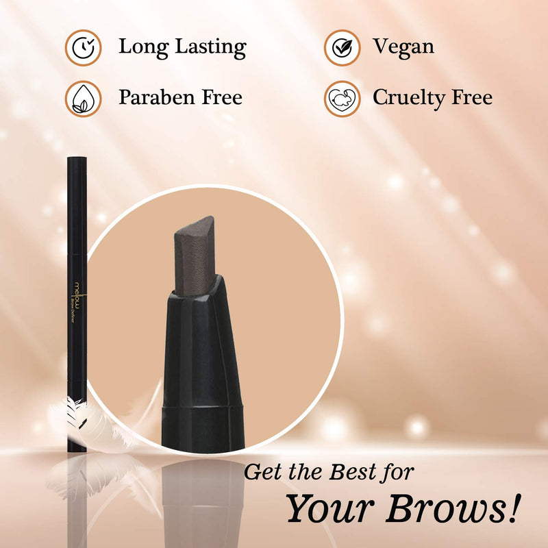 Mellow Cosmetics Brow Definer Eyebrow Pencil | Triangular Tip, Non Greasy, Long Lasting & Easy To Glide | Brow Defining Pen | Professional Eyebrow Makeup|Cruelty Free, Vegan & Paraben Free- Chocolate - BeesActive Australia