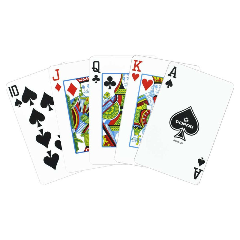 [AUSTRALIA] - Copag 1546 Design 100% Plastic Playing Cards, Bridge Size Regular Index Red/Blue Double Deck Set 