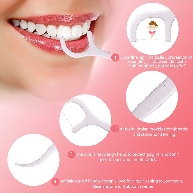 Cupinyo Dental Floss Sticks -300pcs Floss Picks, Floss Sticks Dental, Toothpicks, Teeth Cleaning, Thin Floss, to Protect The Gap Does Not Grow - BeesActive Australia