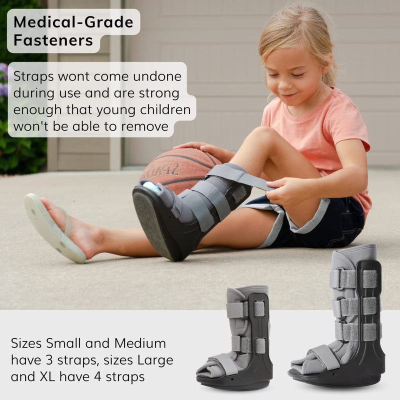 BraceAbility Pediatric Walking Boot - Children's Medical Walker CAM Orthopedic Support Shoe for Youth Ankle Break Injury, Kid's Stress Metatarsal Bone Fracture, Broken Foot or Toe Recovery Cast (S) Small - BeesActive Australia