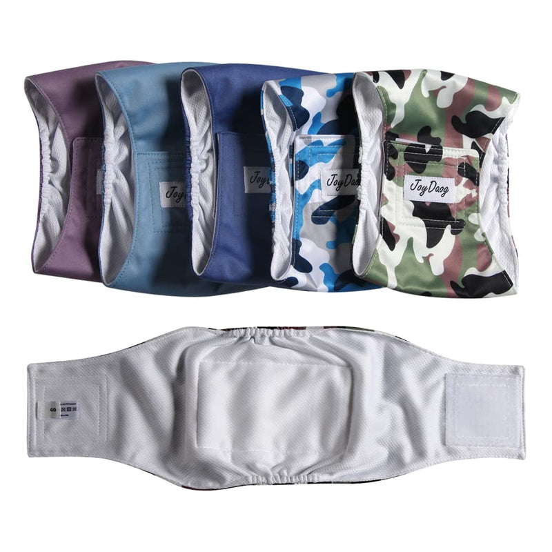 JoyDaog Reusable Belly Bands for Dogs,5 Pack Premium Washable Dog Diapers Male Puppy Nappies Wrap Medium (Pack of 5) 5 Fashion Colors - BeesActive Australia