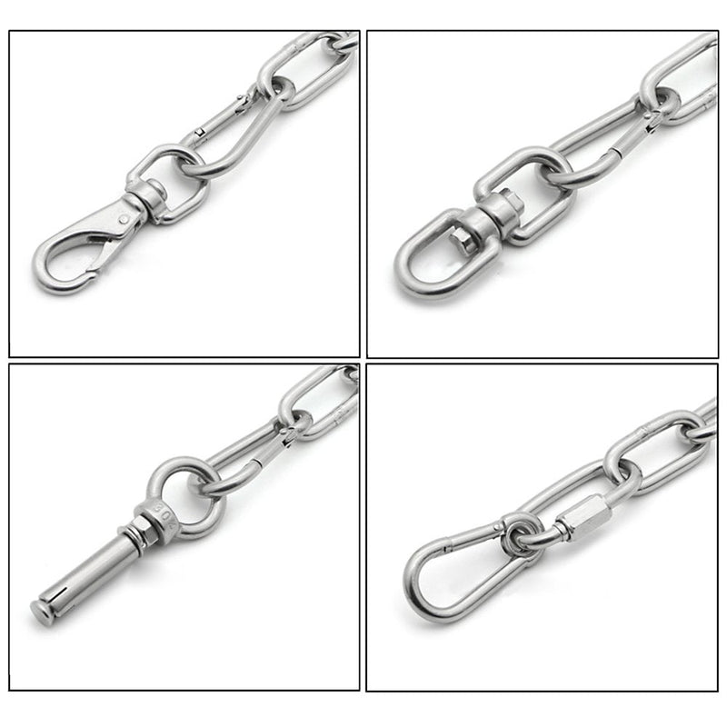 Lind Kitchen 2PCS M5 Double Ended Swivel Eye Hook 304 Stainless Steel Eye to Eye Swivel Shackle Ring Connector - BeesActive Australia