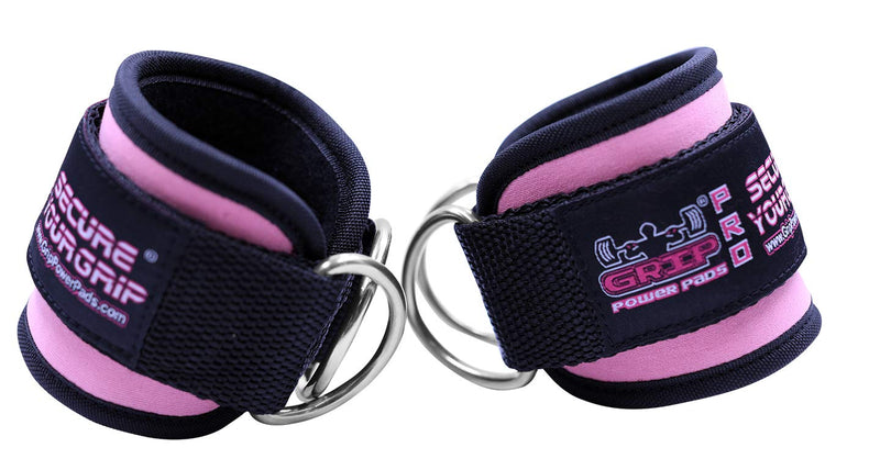 Ankle Straps for Cable Machines Double D-Ring Gym Adjustable Neoprene Premium Cuffs to Enhance Legs Abs & Glutes Kickbacks Workouts Leg Curls Extensions Booty Hip Abductors Exercise for Men & Women Pink Single - BeesActive Australia