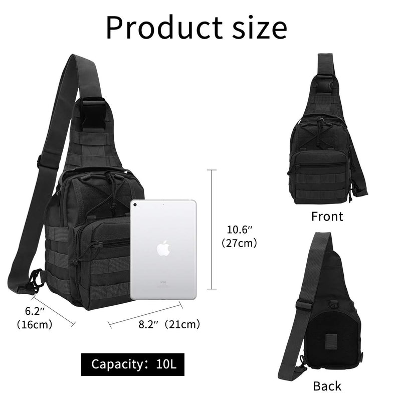 Tudoes 10L Waterproof Fishing Backpack Tackle Storage Bag Outdoor Gear Storage Tackle-Bag Cross Body Sling Bag Black - BeesActive Australia