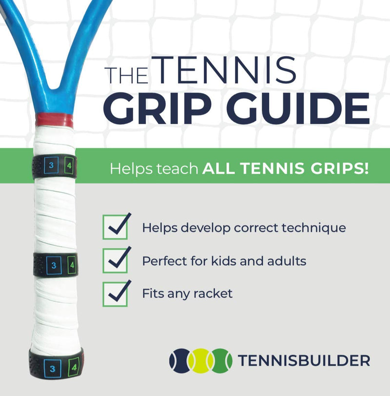 The Tennis Grip Guide by Tennisbuilder | Designed for Adults and Kids Tennis Racket | from Advanced to Beginner Tennis Players (Small, 3 Pack) Small 3 Count (Pack of 1) - BeesActive Australia