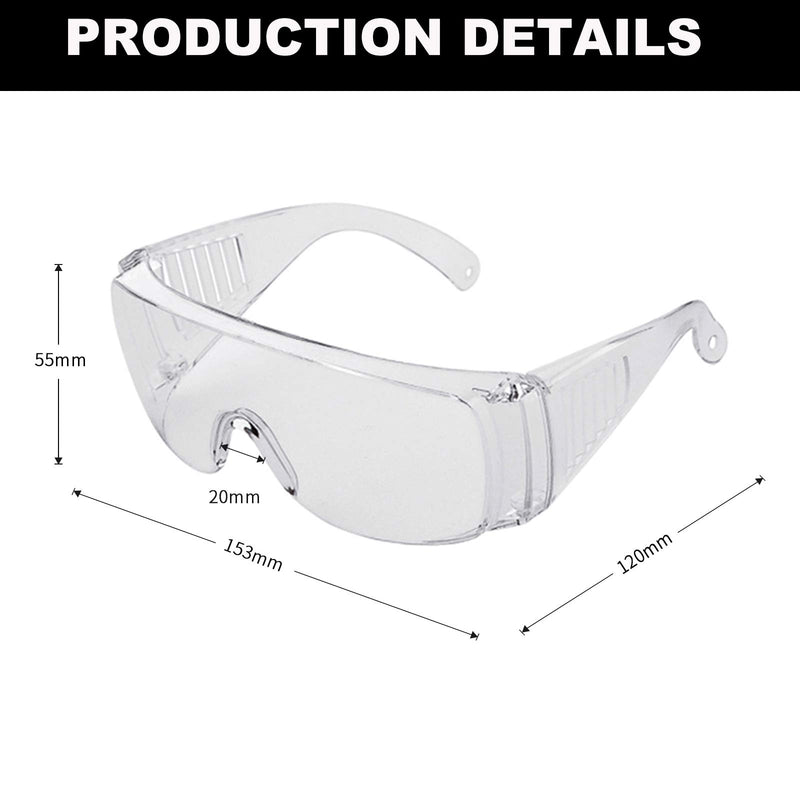 2PCS Anti-fog Safety Glasses Goggle Eye Protective Clear Anti-Scratch Glasses White-2 - BeesActive Australia