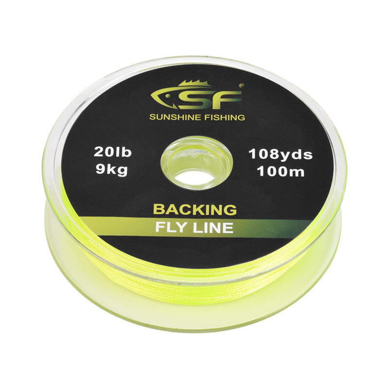 SF 7/8wt Fly Fishing Reel with Aluminum Alloy Body & Braided Fly Fishing Trout Line Backing Line 20LB 100m/108yds Flou Yellow - BeesActive Australia