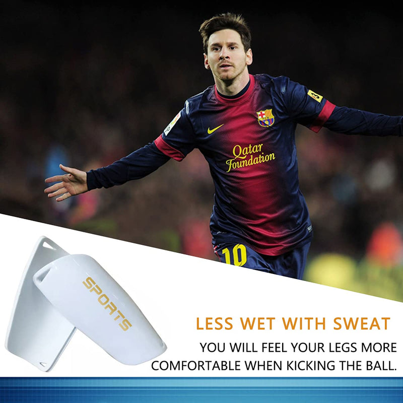 Soccer Shin Guards for Kids Youth, Shin Guard and Shin Guard Sleeves for Boys and Girls for Football Games EVA Cushion Protection Reduce Shocks and Injuries A-White Large - BeesActive Australia