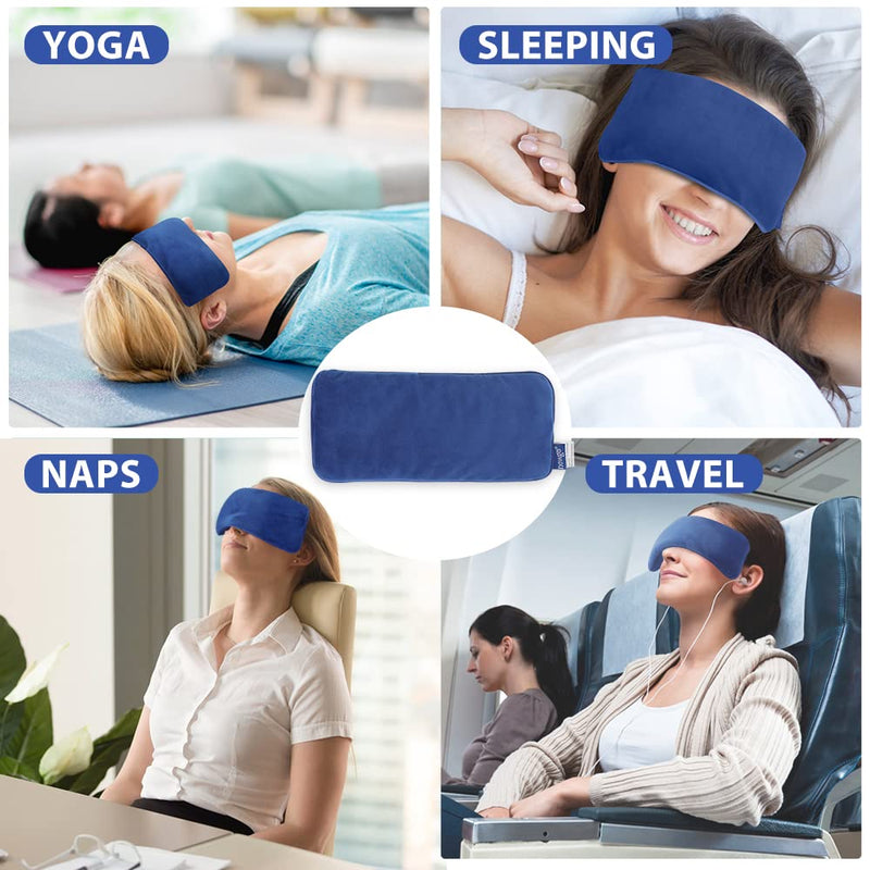 NEWGO Heated Eye Mask, Warm Eye Compress Mask for Dry Eyes, Microwavable Weighted Eye Masks with Lavender for Headache, Migraine, Puffy or Swollen Eyes Irritated and Yoga, Relaxation (Blue) Blue - BeesActive Australia