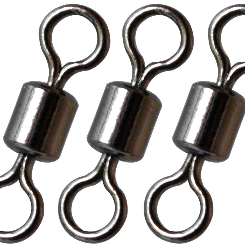 Vinfutin Fishing Rolling Swivels Ball Bearing Swivel Snap Connector,Stainless Steel Black Nickel Bearing Swivels Hook line Connector for Saltwater Freshwater Test 29-282lb #8-40lb-100pcs - BeesActive Australia