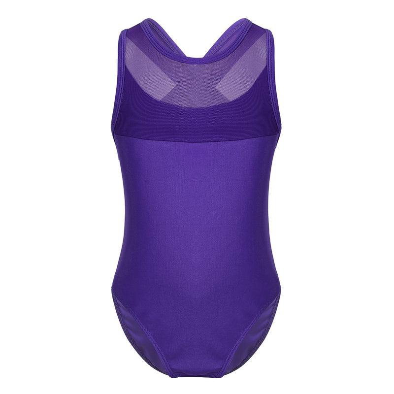 [AUSTRALIA] - ACSUSS Kids Girls Team Basic Tank Top Leotards Ballet Gymnastics Dance Dress Workout Bodysuit Dancewear Purple 5-6 