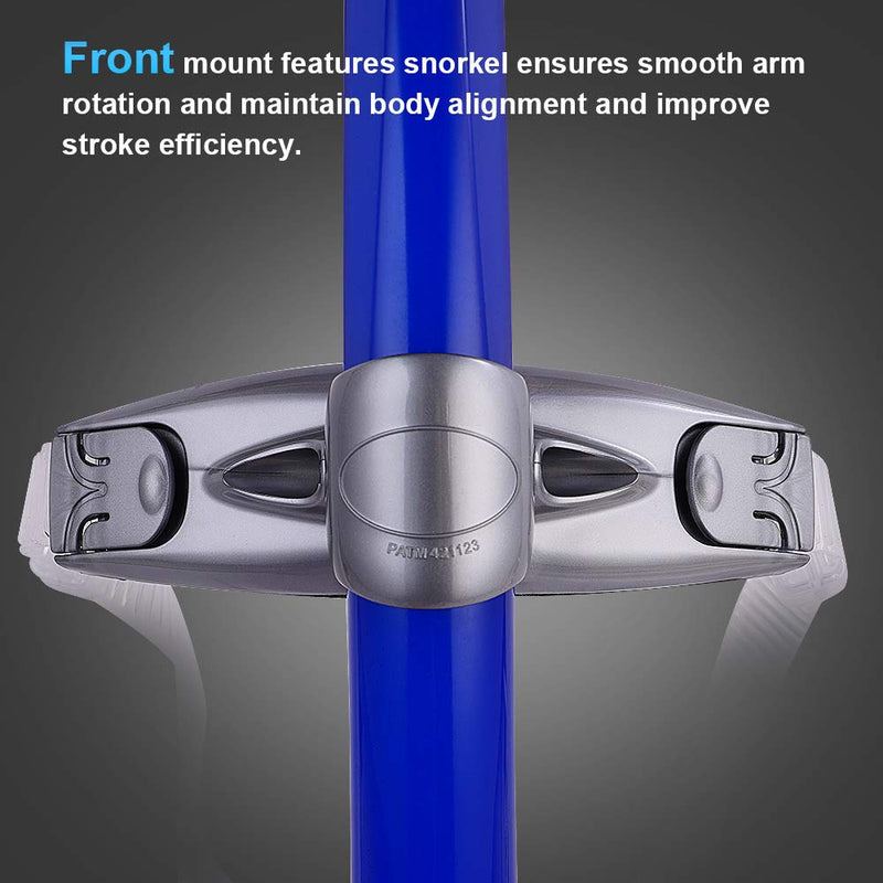[AUSTRALIA] - Focevi Swim Snorkel for Lap Swimming,Adult Swimmers Snorkeling Gear for Swimming Snorkel Training in Pool and Open Water,Snorkle Center Mount Silicone Mouthpiece One-Way Purge Valve D-Blue-upgrade 