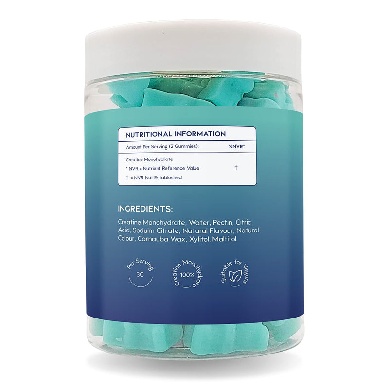 Pure Creatine Monohydrate Gummies | 3g Creatine per Serving | 1 Month Supply | Support Muscle Growth | Boost Workout Performance & Muscle Recovery - BeesActive Australia