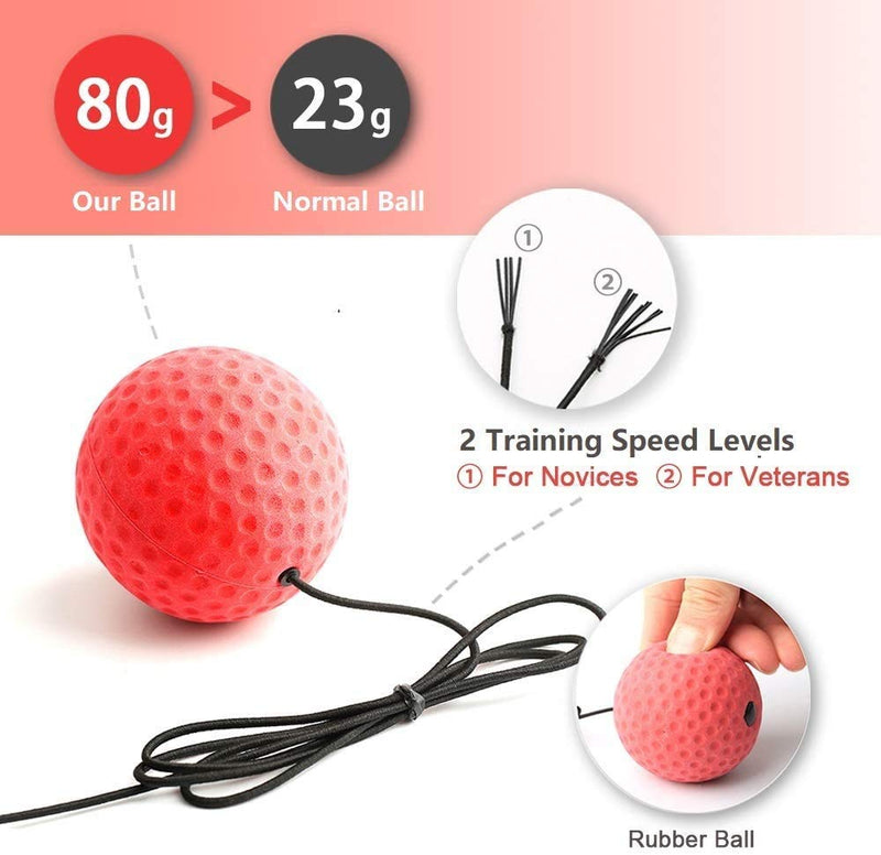 Govary Boxing Reflex Ball Set with Headband - 3 Difficulty Levels Funching Balls, Perfect for Reaction, Agility, Punching Speed, Fight Skill and Hand Eye Coordination Training - BeesActive Australia