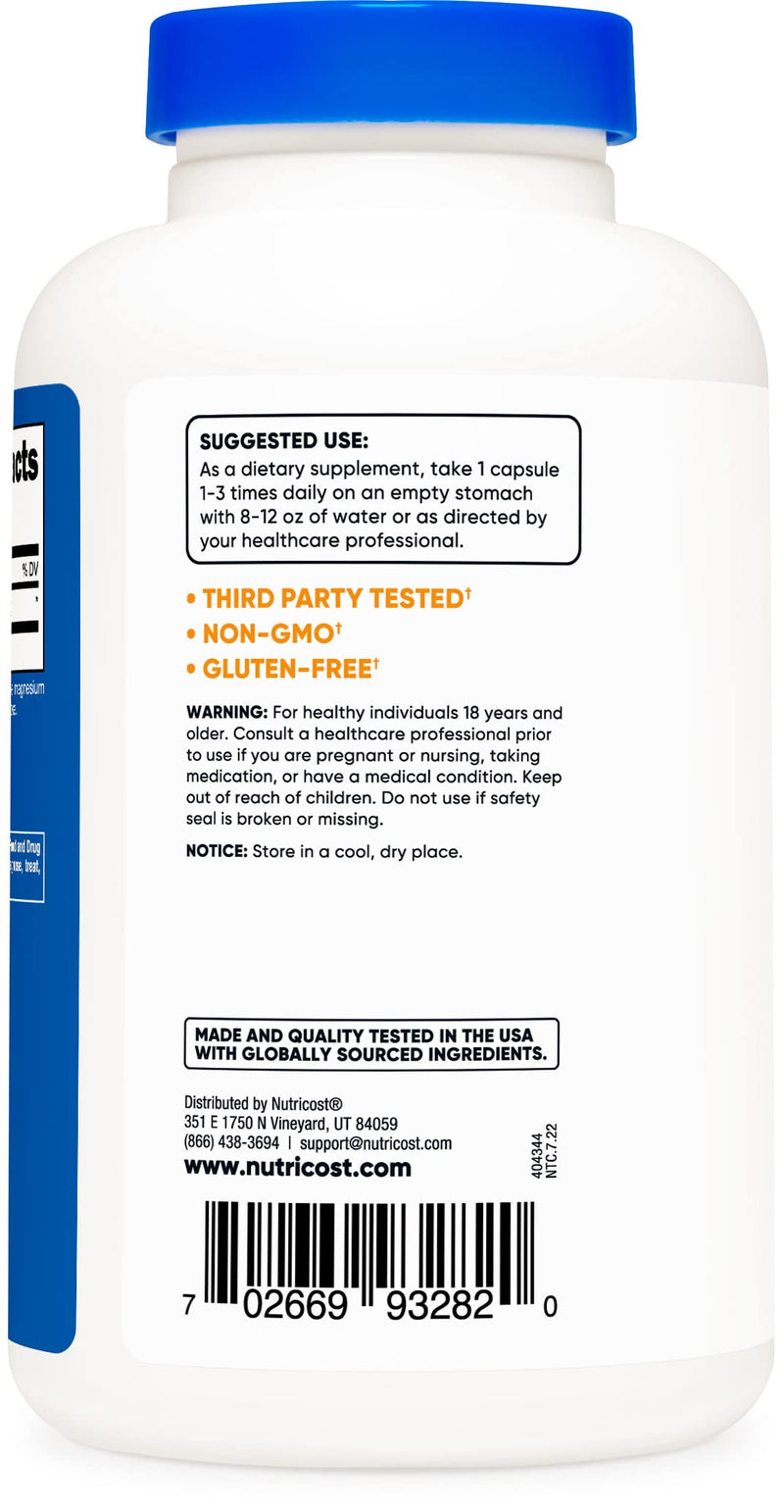Nutricost L-Glutamine 800mg, 180 Capsules - Gluten Free, Non-GMO - BeesActive Australia