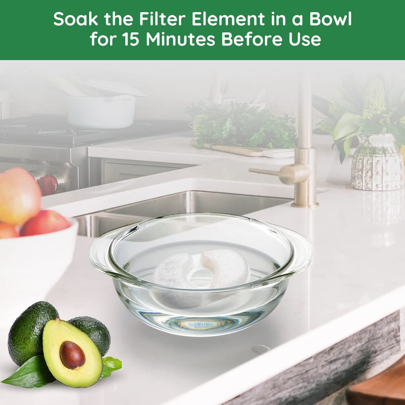 Awpland Avocado Cat Water Fountain Filters Set, 8 Pack Replacement Filters and Water Pump Filter Cotton, Quadruple Filteration System, Filter for 67oz/2L Automatic Cat Water Fountain - BeesActive Australia