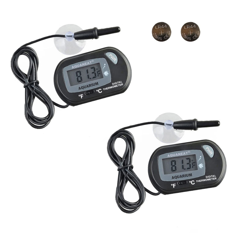 AQUANEAT 2 Pack Aquarium Thermometer, Reptile Thermometer, Fish Tank Thermometer, Digital Thermometer, Terrarium Water Temperature Test, with Large LCD Display - BeesActive Australia