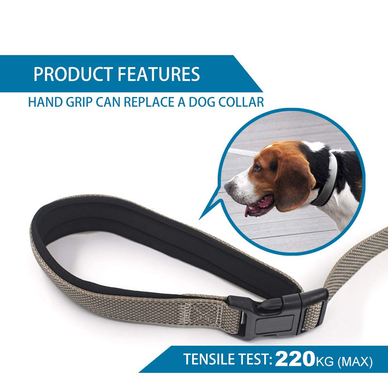 TSPRO Hands Free Dog Leash Adjustable Walking Running Dog Leash with Control Safety Padded Handle and Heavy Duty Clasp for Small Medium Large Dogs Length:180cm/70.9inches Gray - BeesActive Australia