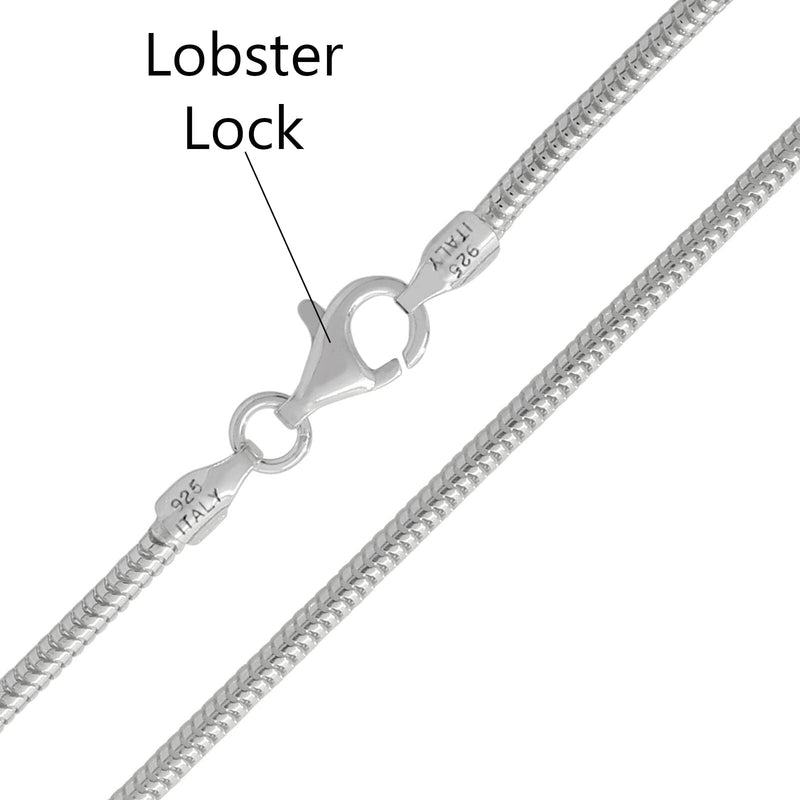 Savlano 925 Sterling Silver Solid Italian Round Diamond Cut Snake Chain Necklace for Men & Women - Made in Italy Comes in 0.8mm, 1mm, 1.2mm, 1.5mm, 2mm & 3mm With a Gift Box 16.0 Inches - BeesActive Australia