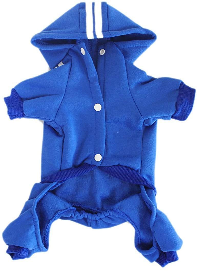 Dog Hoodie Dog Hoodies for Small Dog Clothes Apparel 4 Legs Jumpsuit Football MVP Fleece Sweater Winter Sweat Shirt Warm Cotton Hoodie for Small Dog Medium Large Dog Cat Blue - BeesActive Australia