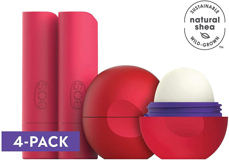 eos Super Soft Shea Lip Balm - Coconut Milk and Cherry Vanilla | 24 Hour Hydration | Lip Care to Moisturize Dry Lips | Gluten Free, 0.14 Ounce (Pack of 2) (2131933) - BeesActive Australia