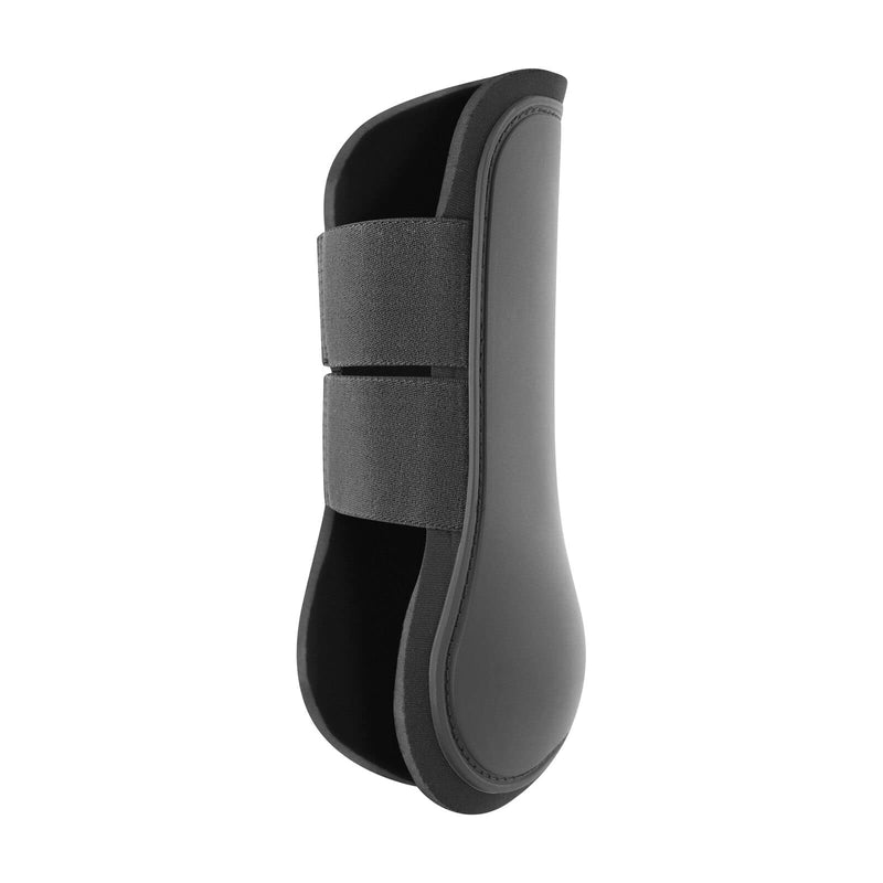 HORZE Chicago Protective Horse Tendon Boots - Lightweight Open Front Boots for Jumping, Trail Riding, and Turnout (Pair) Shetland Black - BeesActive Australia
