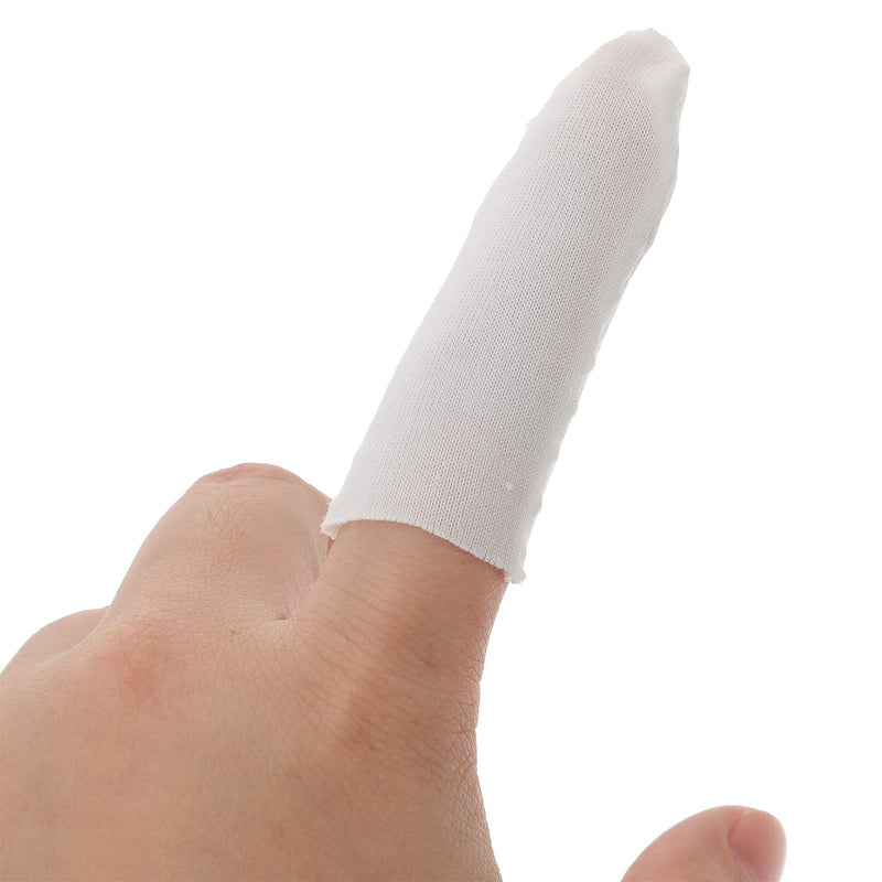 HEALIFTY 200Pcs Cotton Finger Cover Sweatproof Finger Tube Protector Anti-Scratch Finger Cot for Home Store (White) - BeesActive Australia