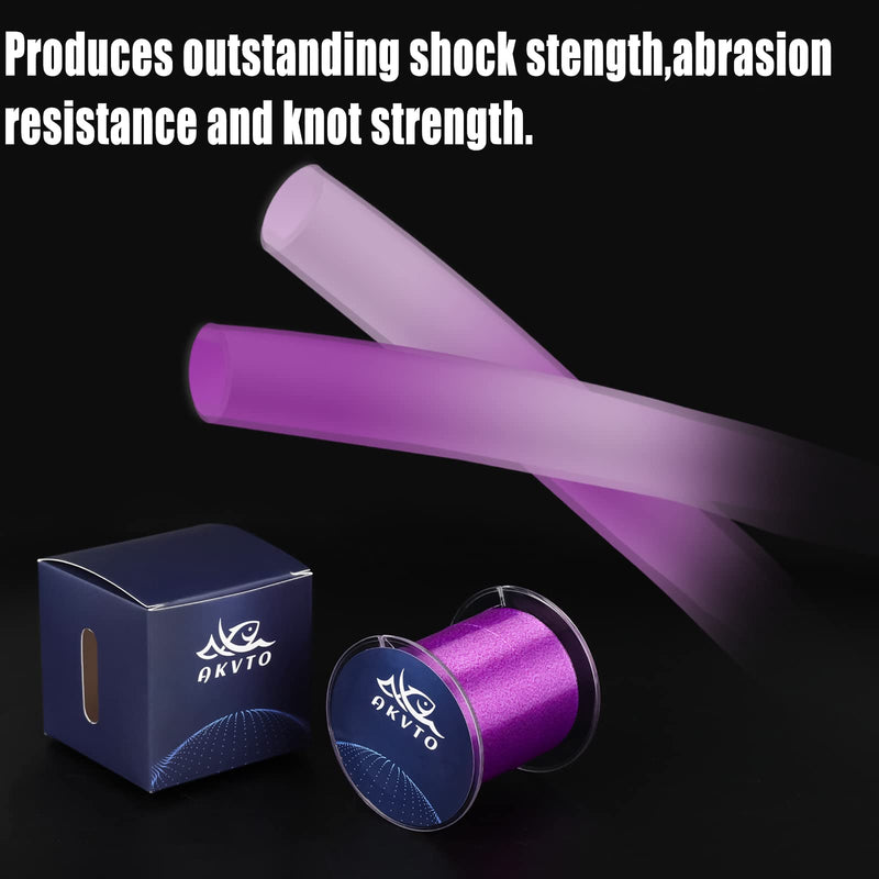AKvto Speckle Monofilament Fishing Line - Strong Abrasion Resistant Mono Line, Mono Fishing Line 10-35LB, Superior Camouflage Nylon Material Mono Fishing Line 0.40MM/25LB/300YDS Purple Fishing Line - BeesActive Australia