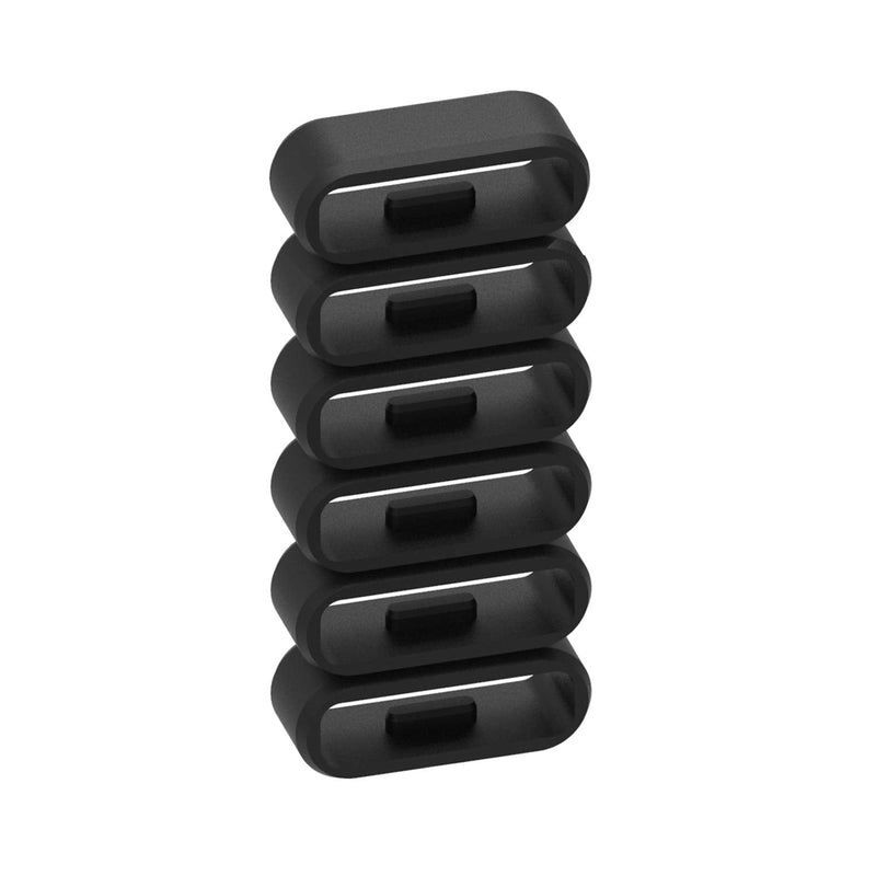 Replacement Fastener Ring for Garmin Vivosport Band Keeper, Silicone Security Loop for Garmin vívosport Smart Activity Tracker (Black-6pcs) - BeesActive Australia